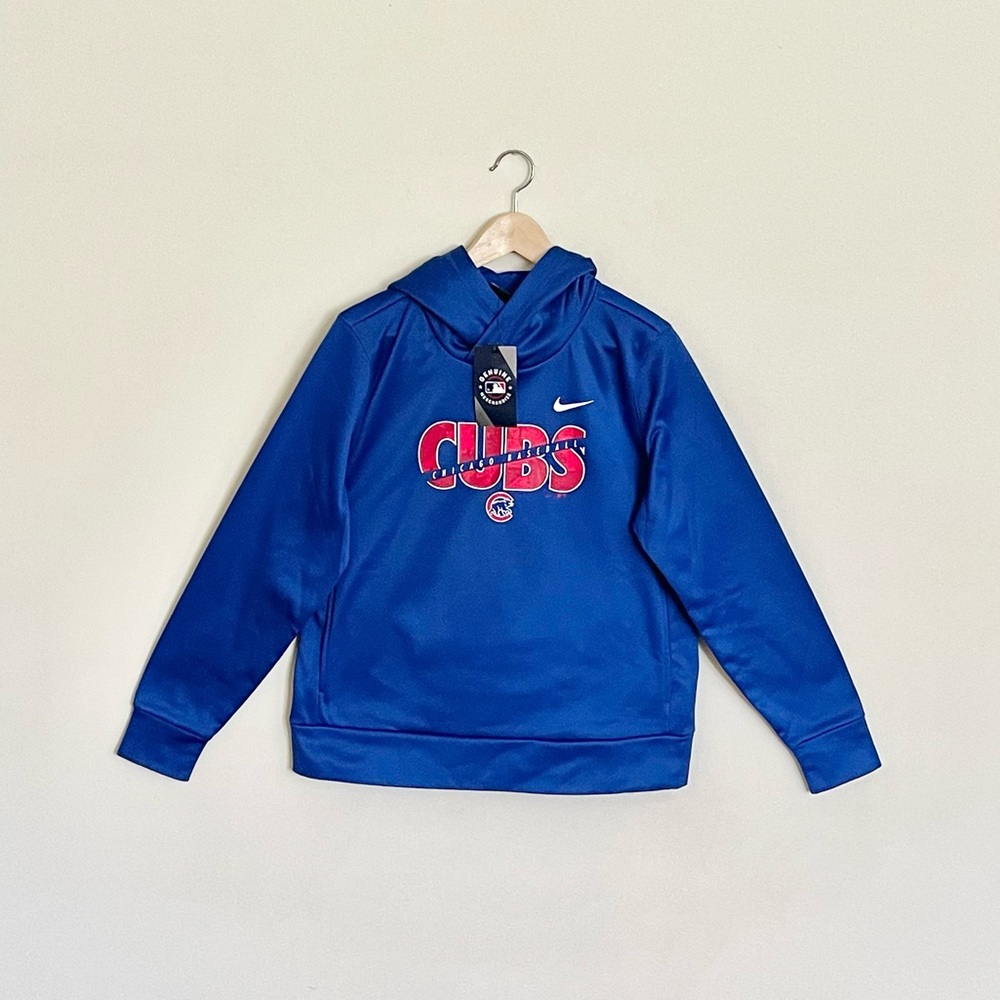 NEW Nike MLB Chicago Cubs Club Angle Performance Pullover Royal Hoodie Women’s L